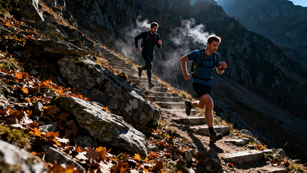 Ascension raide sur terrain technique pour la Black Race 43 km