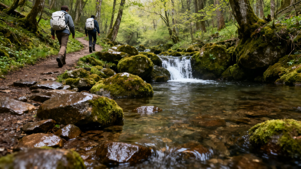Petite cascade en forêt sur un sentier facile du Vercors