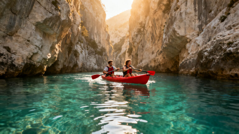 Gorges du Verdon en canoë-kayak entre falaises calcaires