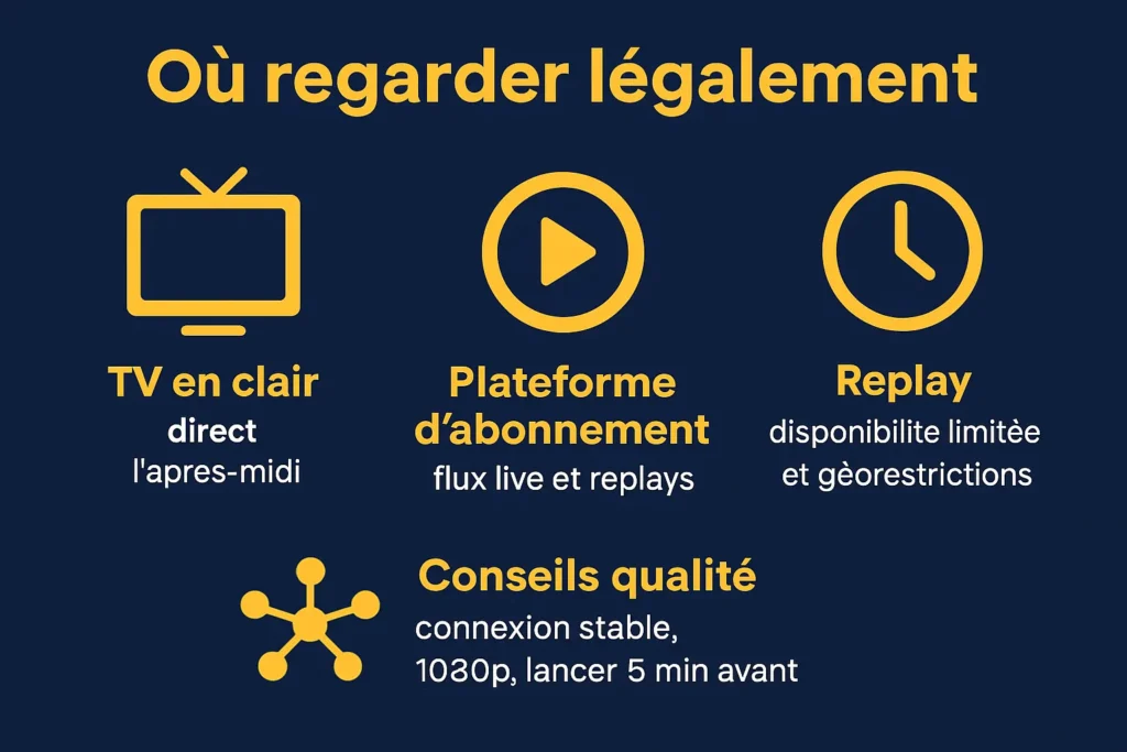 Options TV, streaming et replay pour suivre la course