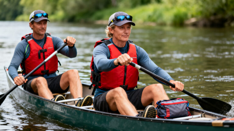 Comment s’habiller pour faire du canoë ? Tenue technique été avec gilet 50N