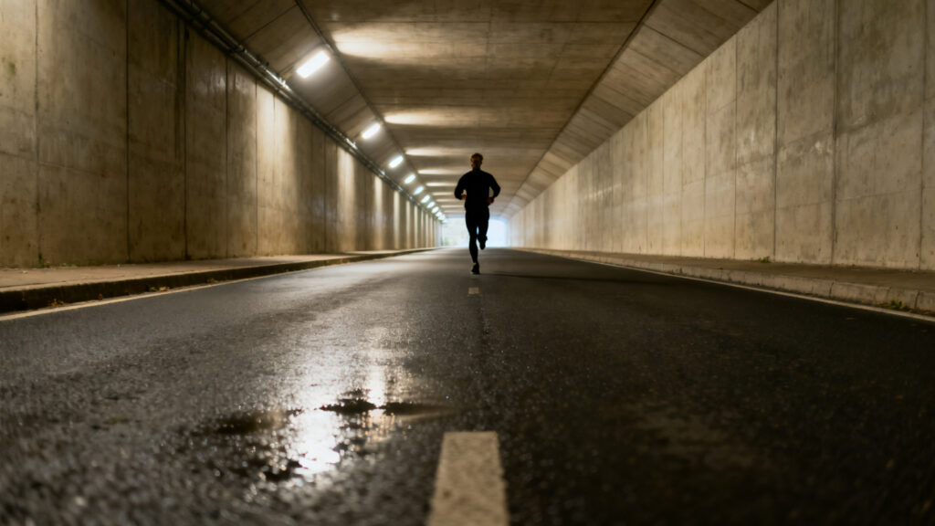 Perspective répétitive d’un tunnel, sensation de privation sensorielle