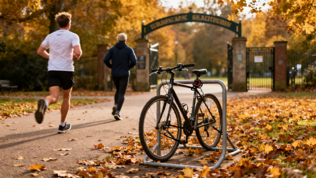 Accès à vélo et à pied vers les entrées du parc