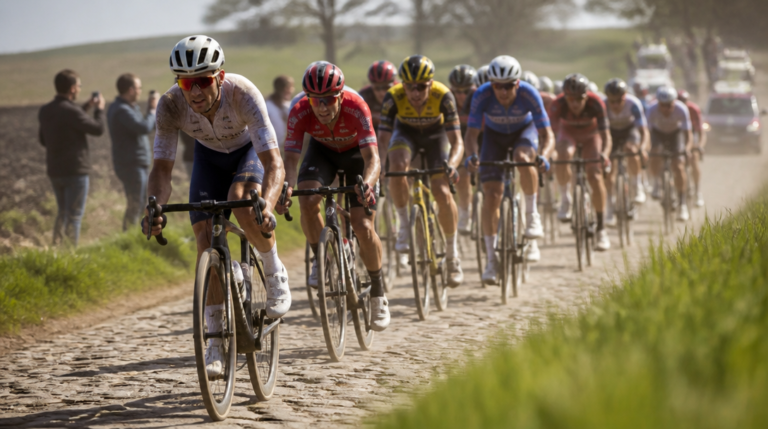 Peloton sur pavés aux 4 Jours de Dunkerque 2026