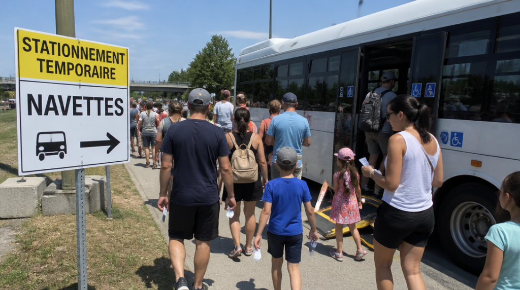 Accès spectateurs à Plouay avec parkings et navette PMR