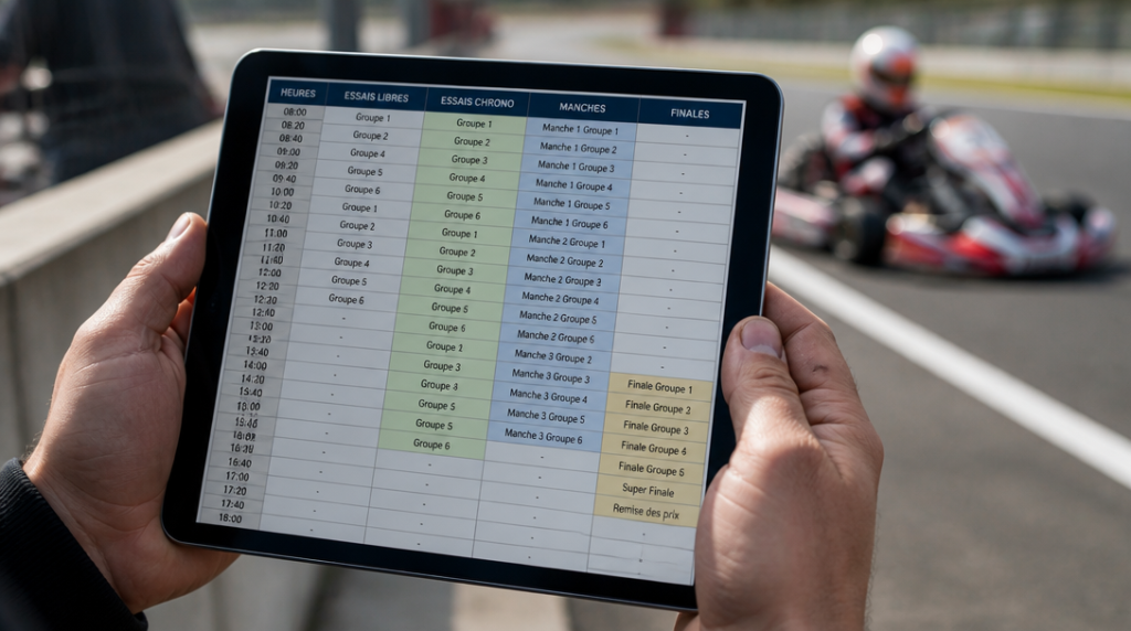 Calendrier FIA Karting et live timing au bord de piste