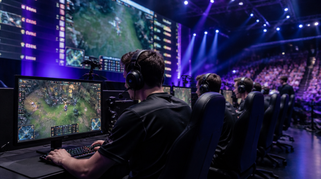 Tournoi d’e-sport avec joueurs en compétition