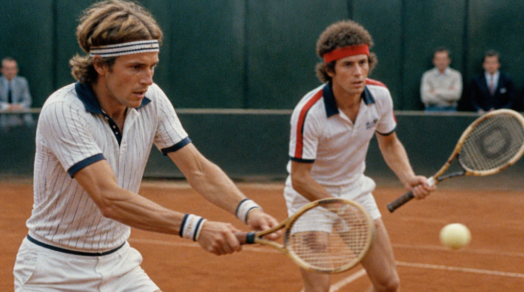 Ambiance années 80 sur terre battue, référence à Wilander-Vilas
