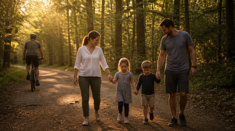 Balade en famille dans la Forêt de Grimbosq, lumière douce
