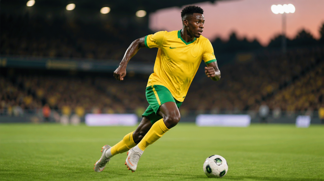 Ignatius Ganago attaque le but avec le ballon