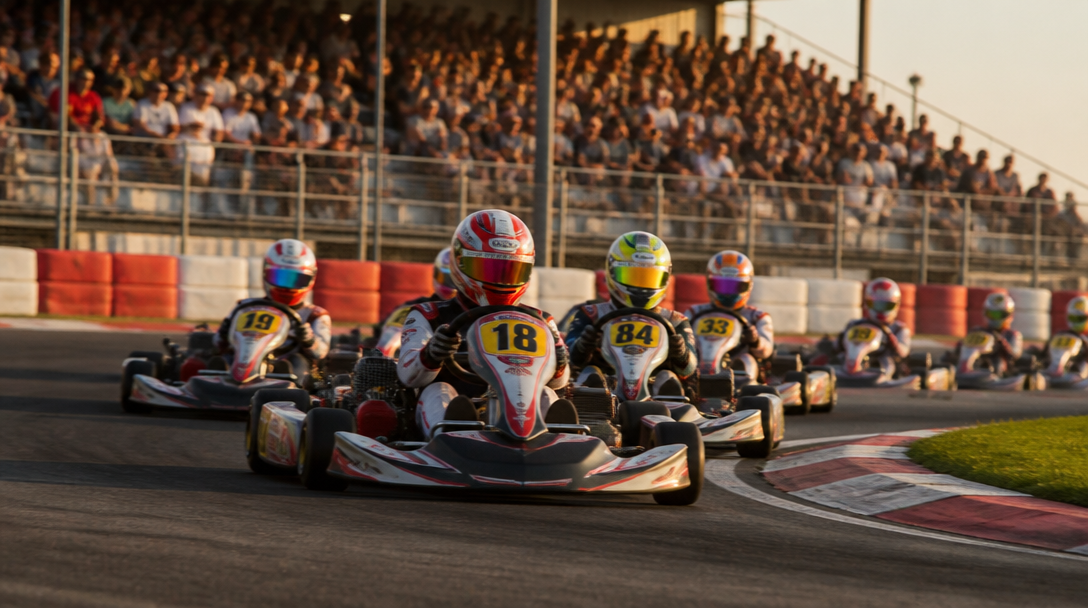 Départ du mondial karting avec tribunes pleines