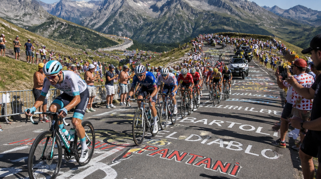 Peloton en ascension illustrant le Parcours du Tour de France 2026