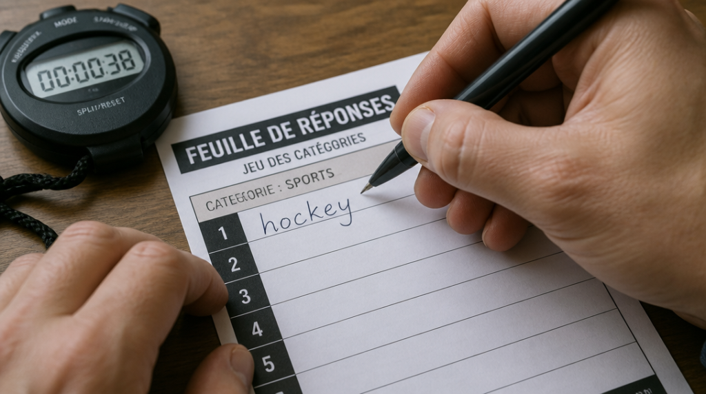 Réponse sport en h 5 lettres écrite sous chrono